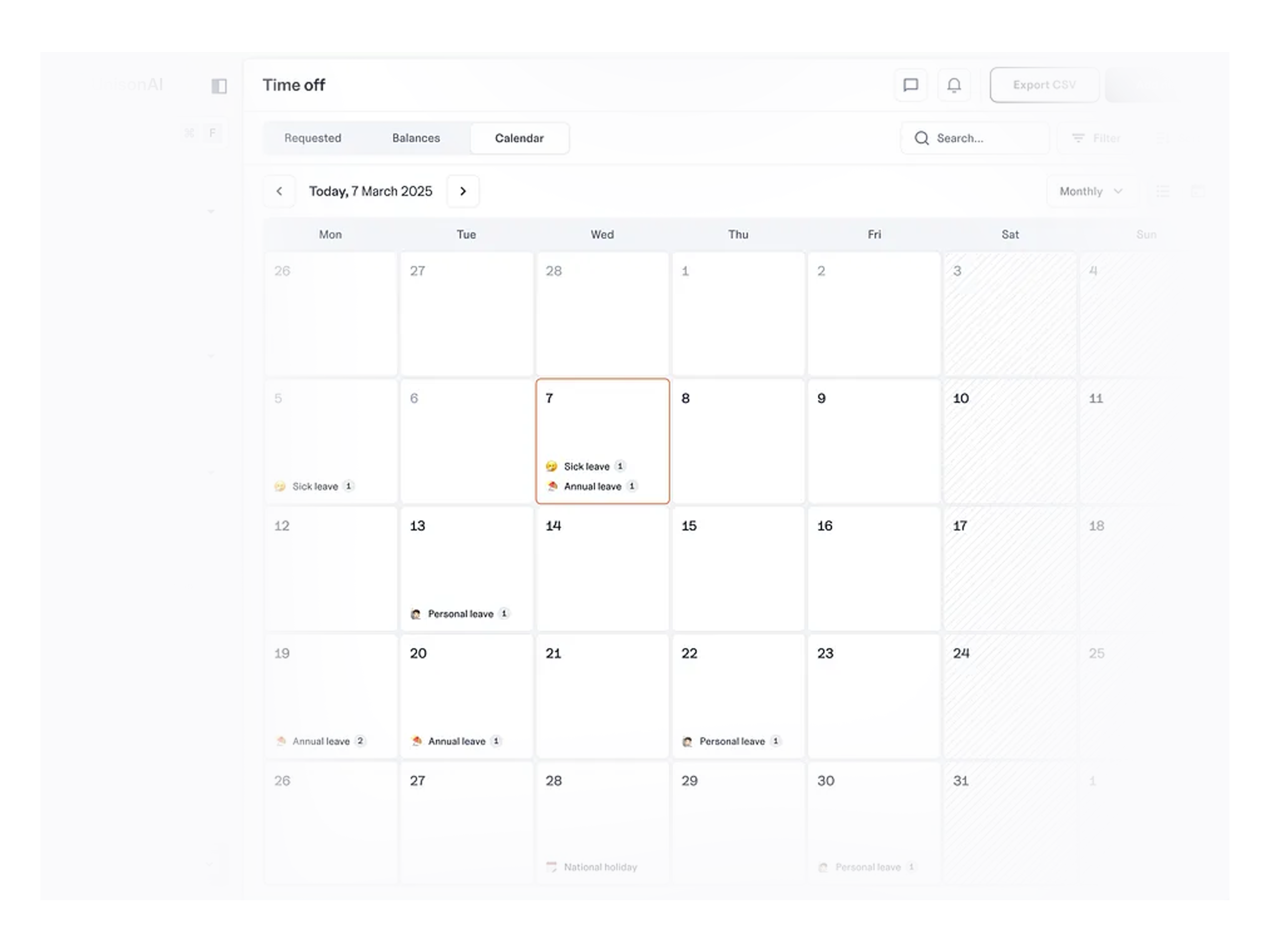 UnisonAI Management dashboard